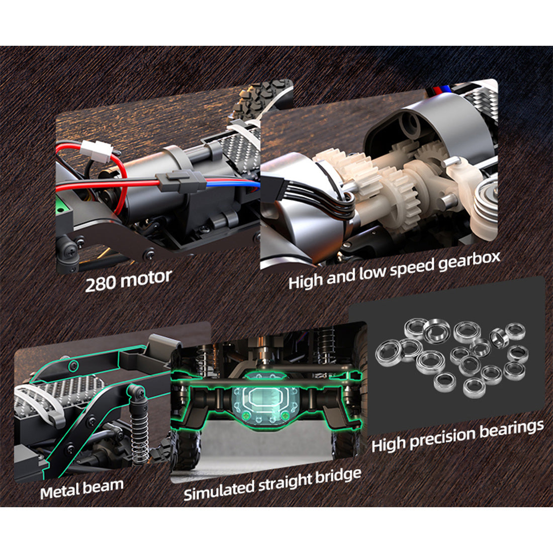1/16 Scale Full-Proportional Pickup-Style RC Crawler
