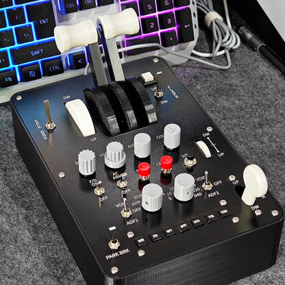 Dual-Throttle Axis Flight Simulator Throttle-Quadrant with Reverse Thrust Switch for MSFS2020, Windows PC - Compatible with PMDG 73x-800/900