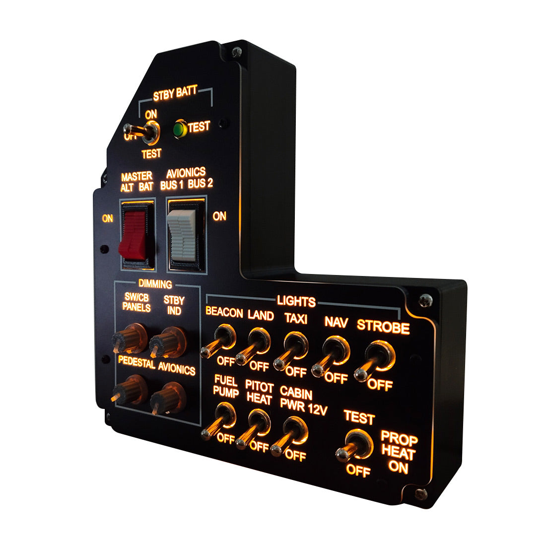 C172 flight simulator 1/1 light control switch panel