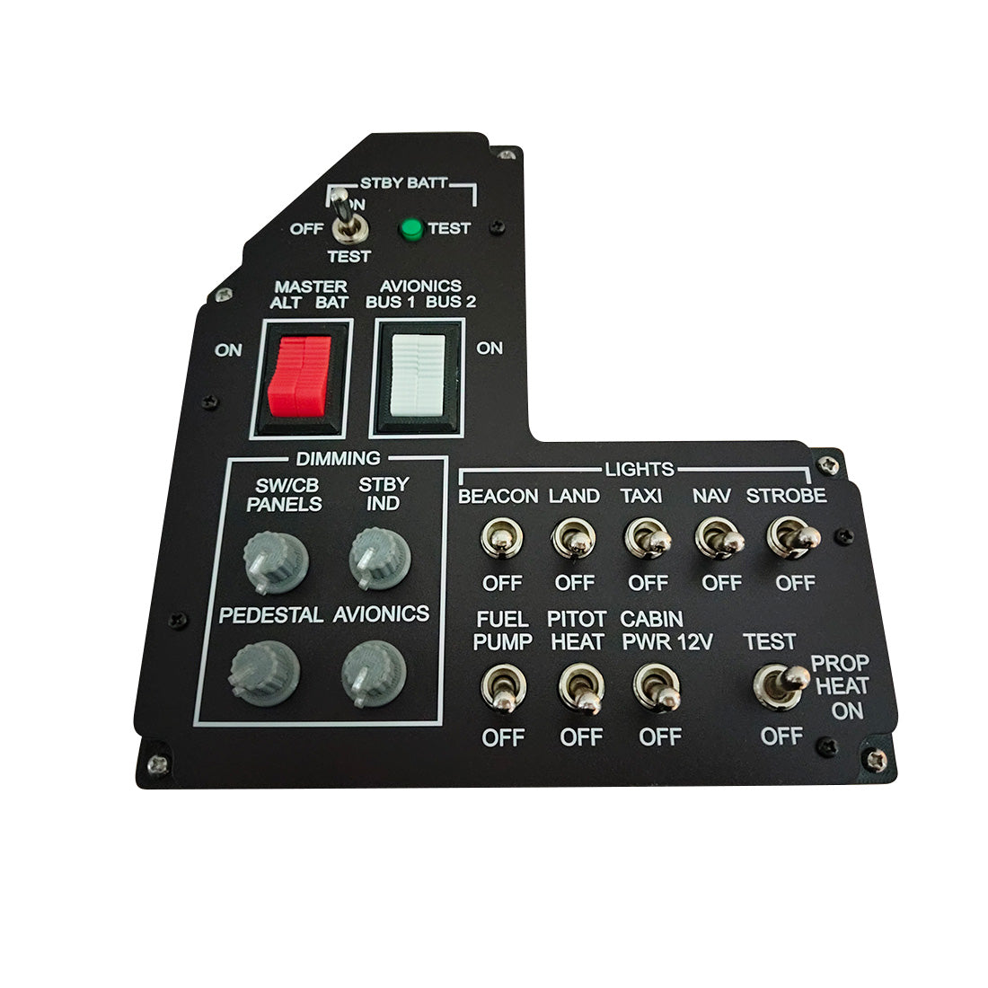 C172 flight simulator 1/1 light control switch panel