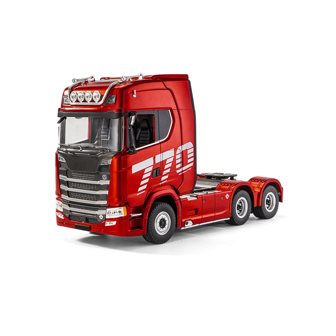 1/18 scale 6x4 770S Heavy-Duty Remote Control Tractor + LED Light Upgrade Kit + Remote Control Semi-Trailer