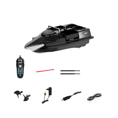 V803 4-Compartment Dual-Antenna RC Bait Boat with 4 Fishing Zones and 200 Waypoints