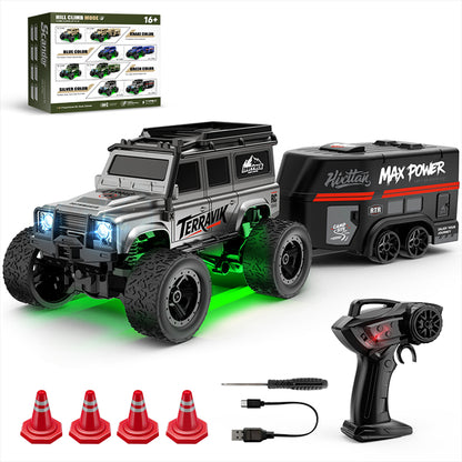 1/64 Scale 2.4G Full Proportional RC Crawler Truck with Trailer