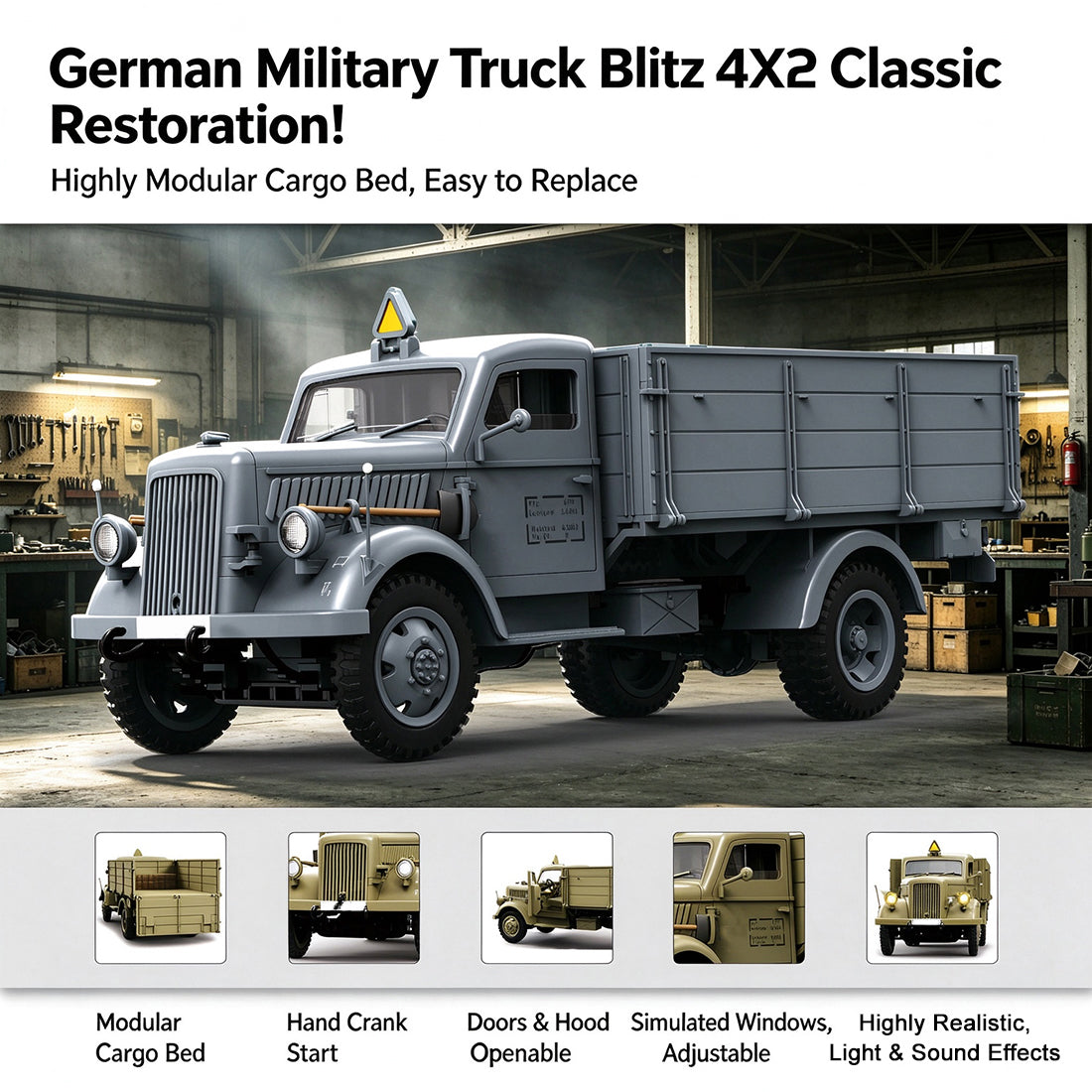 1/16 Scale German Military Truck RC Model