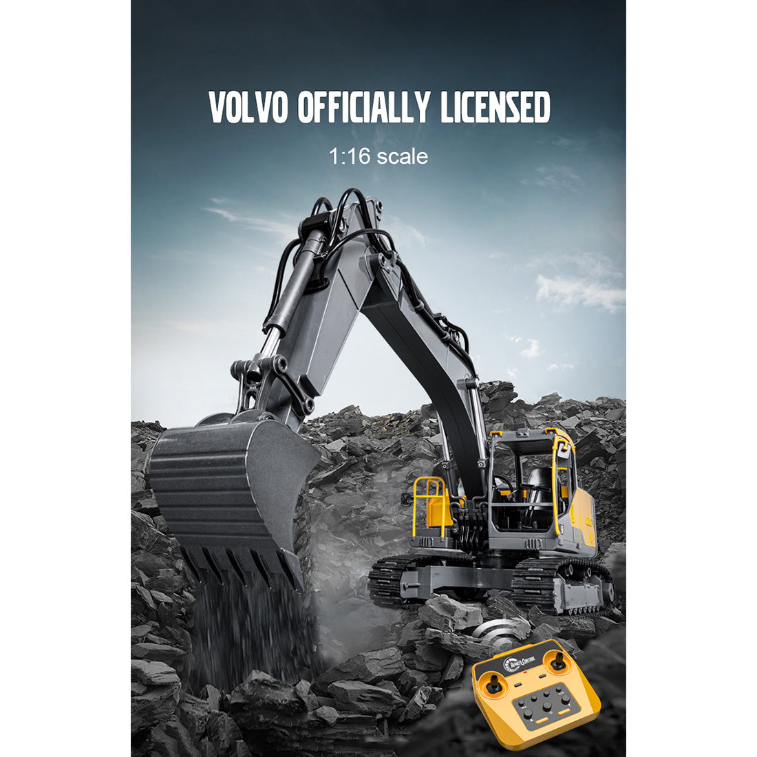 1/16 Scale RC EC160E Excavator, 2.4GHz Alloy Construction Vehicle
