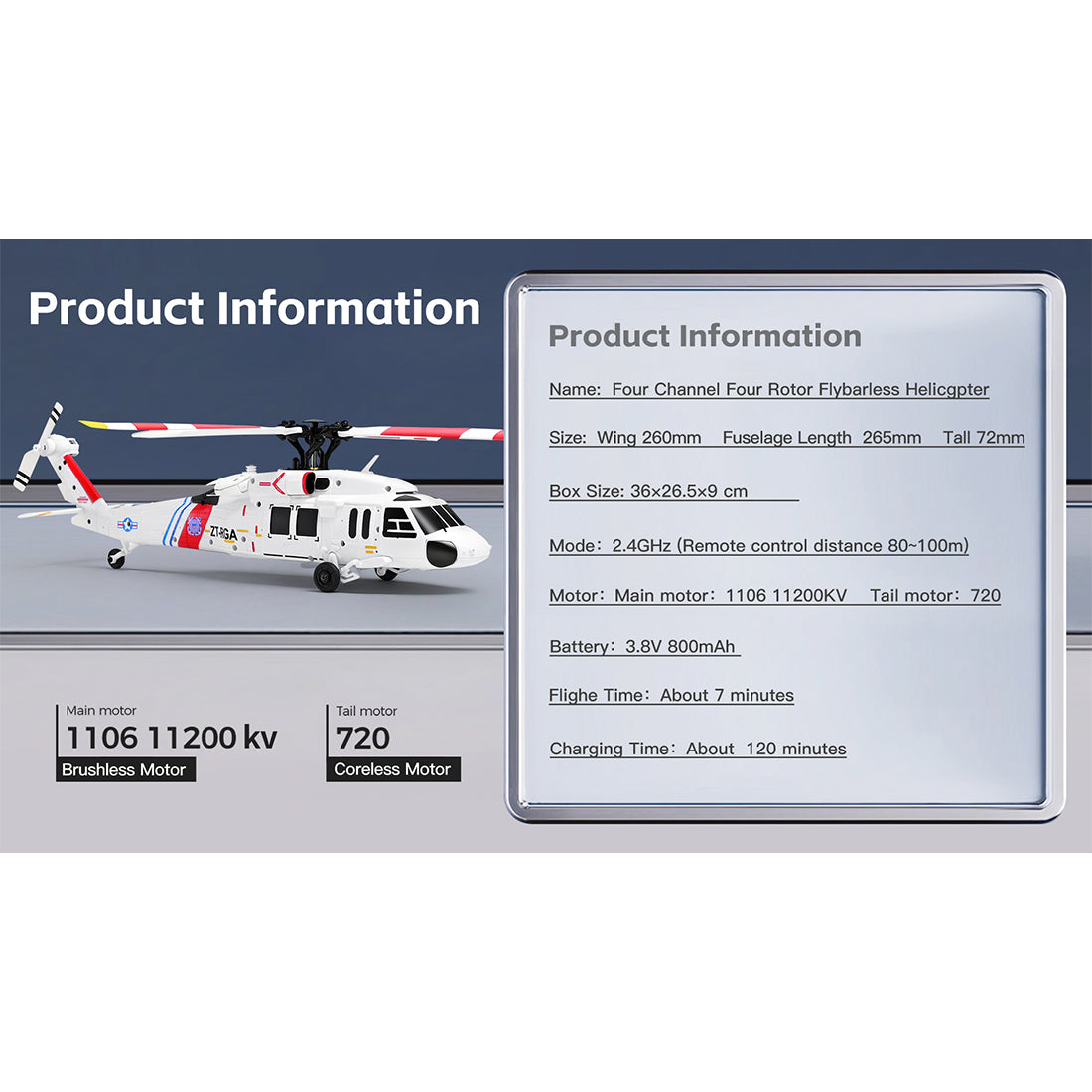 WL K270 UH-60L 2.4G 4CH 170-Class 4-Rotor Flybarless Realistic Helicopter Model