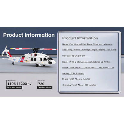 WL K270 UH-60L 2.4G 4CH 170-Class 4-Rotor Flybarless Realistic Helicopter Model