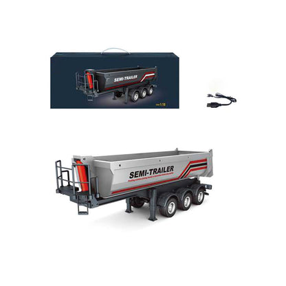 1/18 scale 6x4 770S Heavy-Duty Remote Control Tractor + LED Light Upgrade Kit + Remote Control Semi-Trailer