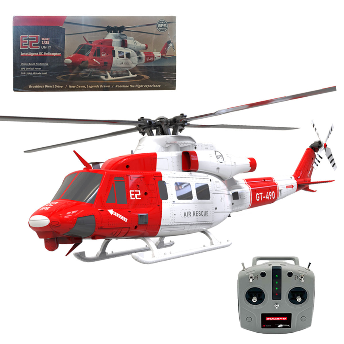 GOOSKY E2 UH-1Y 2.4G 6CH Dual Brushless Direct Drive RC Simulation Helicopter Model