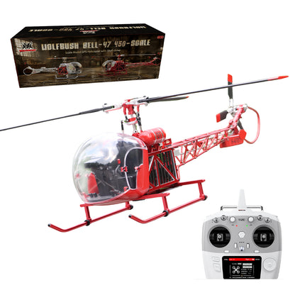 WOLFBUSH BELL-47 450 Size RC Helicopter + 4S 4000mAh LiPo Battery