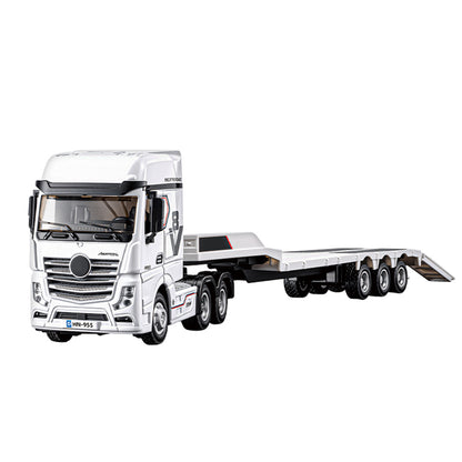 1/64 Scale 2.4G 12-Frequency Heavy Duty RC Flatbed Semi Truck Model with Sound & Light Effects