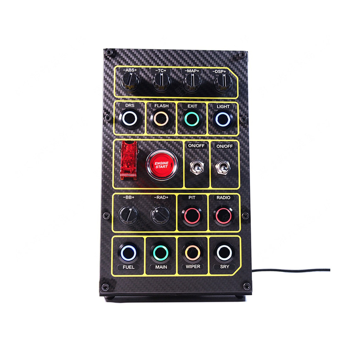 PC Sim Racing Button Box, Driver-Free Plug-and-Play Carbon Fiber Control Box, Compatible with Euro Truck & American Truck