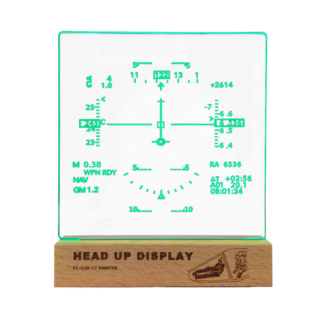 Fighter-Jet HUD Diffraction Display Lamp, Ambient Light Night Light