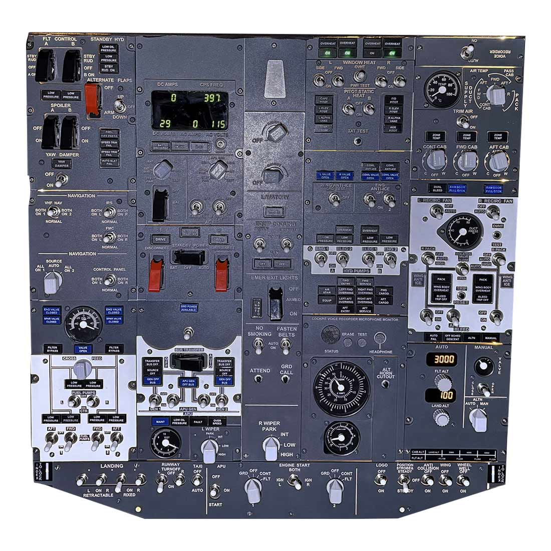 B737-800 Front Overhead Panel for X-Plane 11/12, Compatible with Zibo737 Model