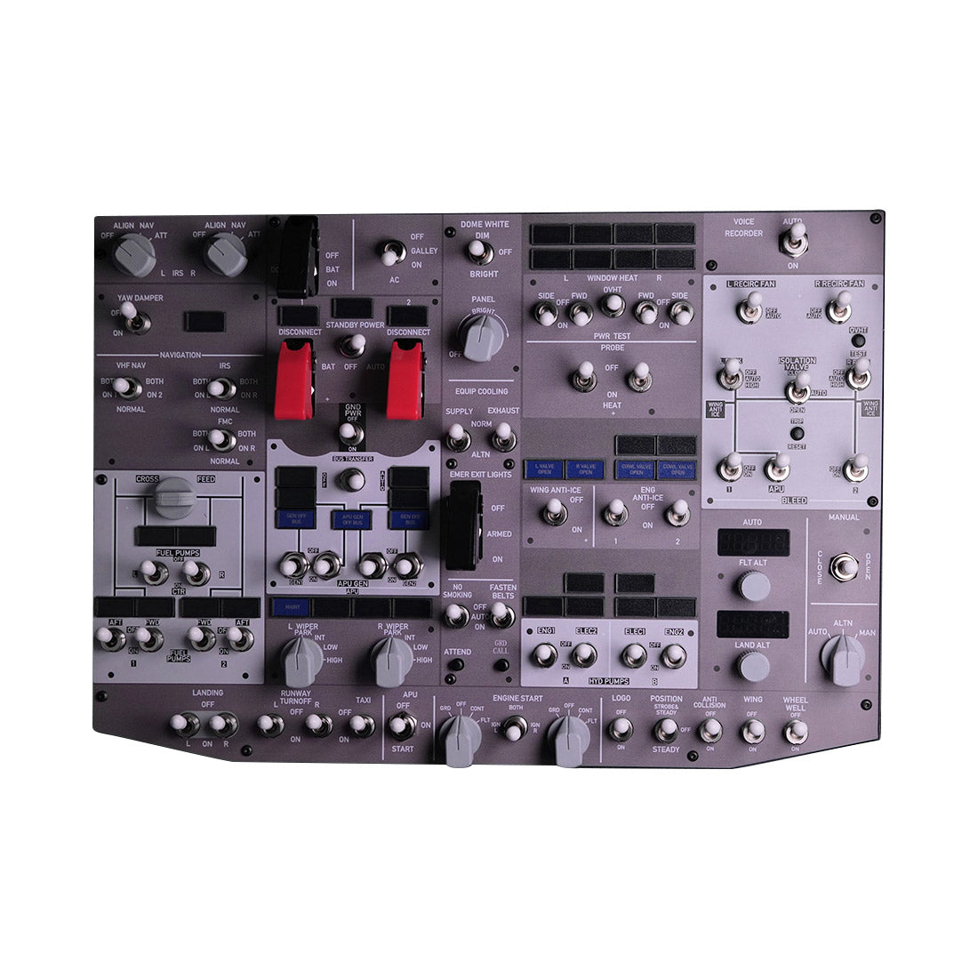 Rowsfire B107 B737 Light OVHD OVERHEAD Panel for MSFS 2020/2024, Xplane 12 (Backlit+Metal Housing/Standard Edition)