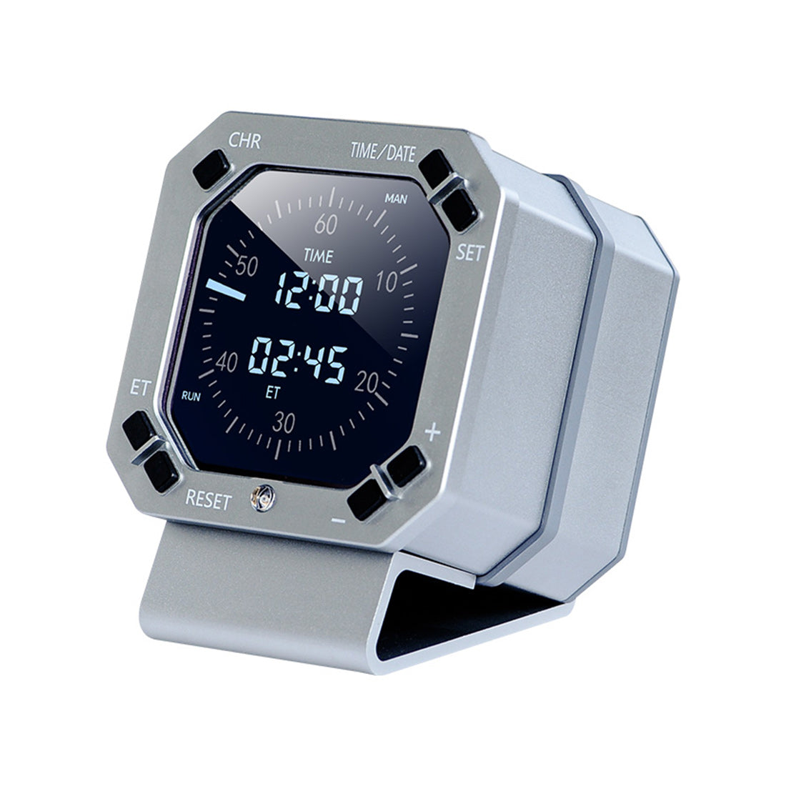 B737-Inspired Aluminum Alloy Avionics Clock, Flight Sim Cockpit Clock