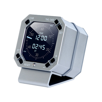 B737-Inspired Aluminum Alloy Avionics Clock, Flight Sim Cockpit Clock