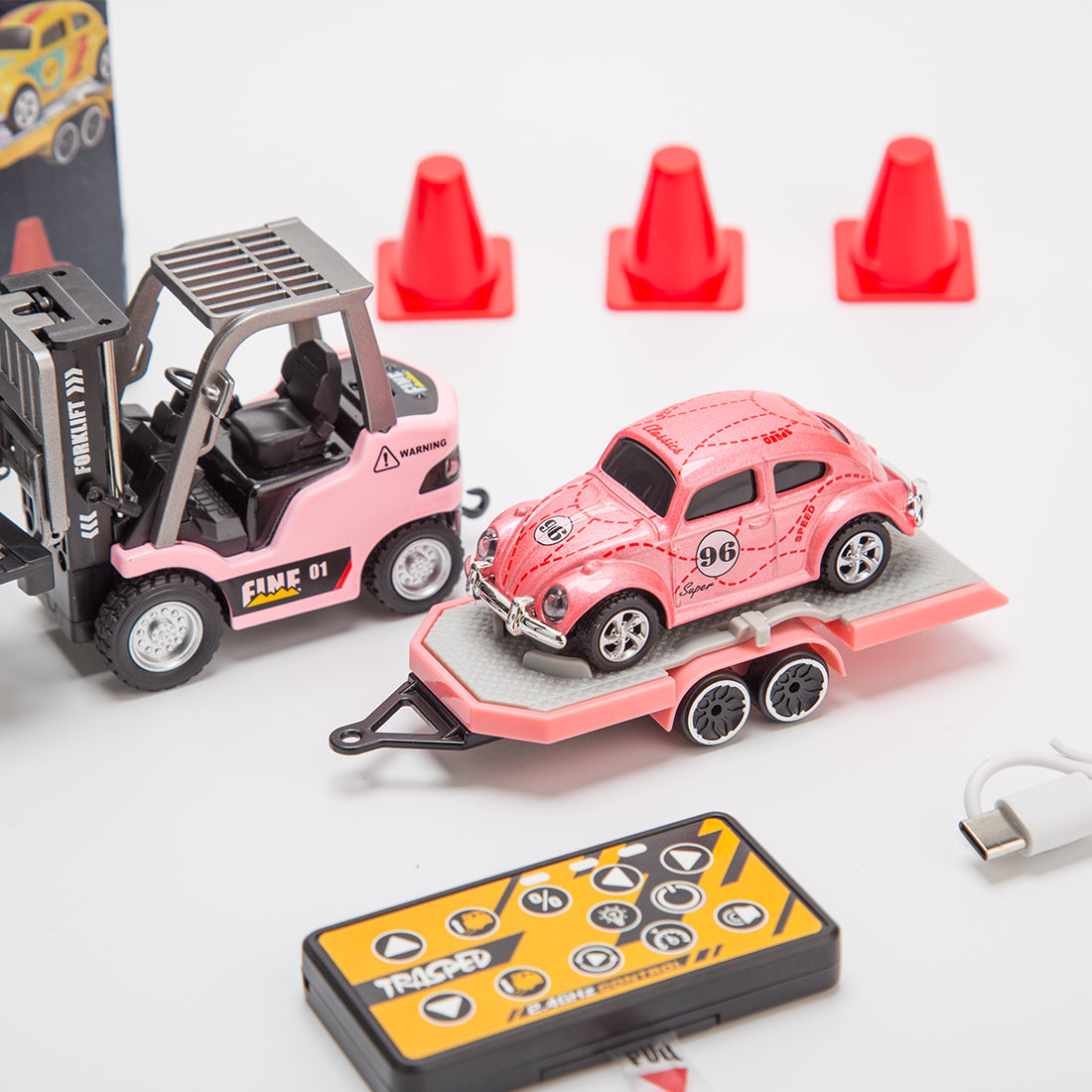 1/64 Scale 2.4G Mini Alloy RC Forklift Truck