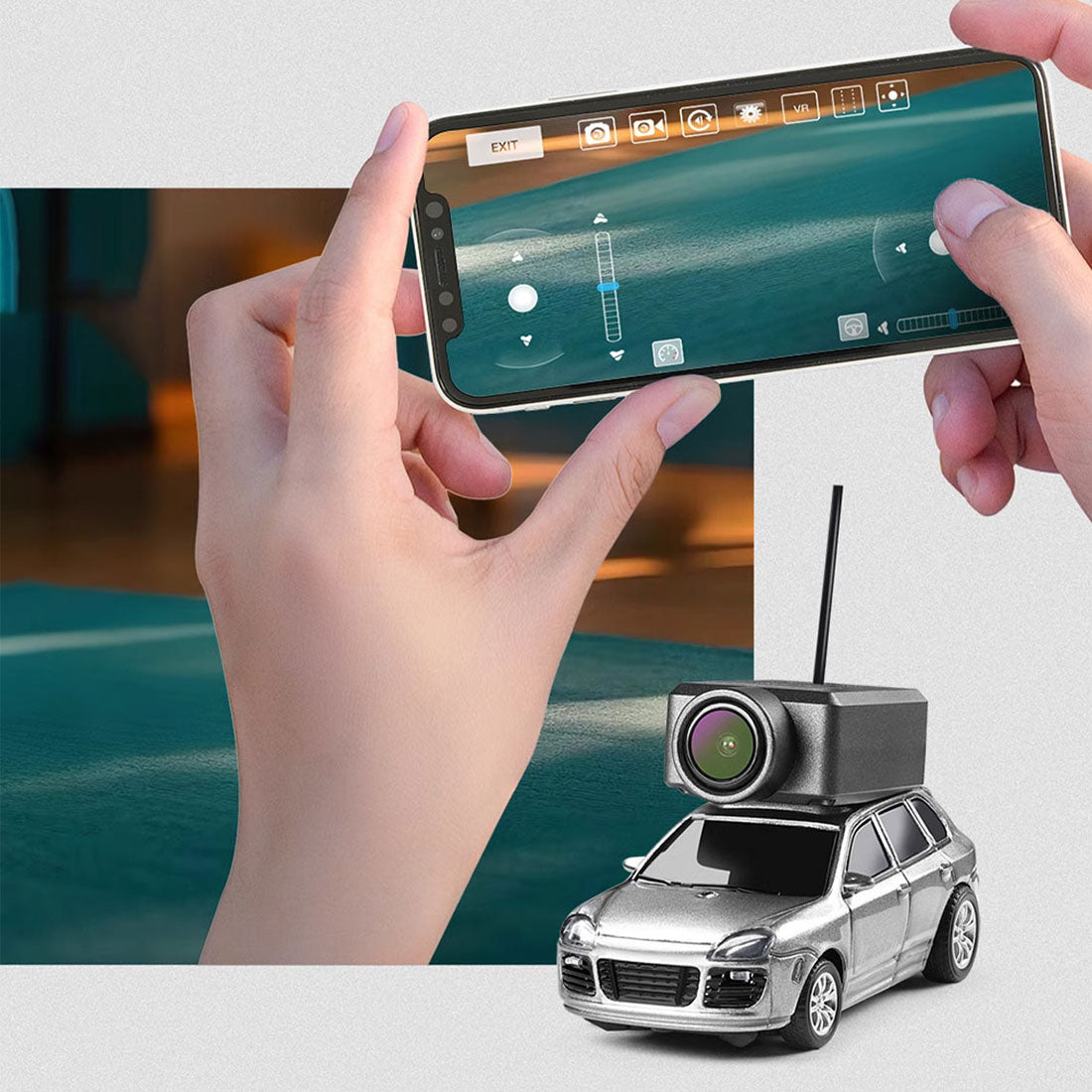WL 1/64 Scale APP-Controlled Fully Proportional FPV Mini RC Car