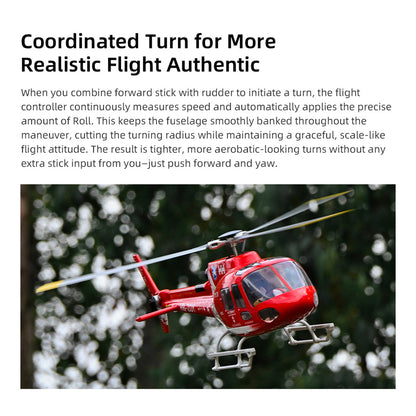 FLYWING AS-350 2.4G 6CH 470-Class Quik-Release 3-Rotor Scale RC Military Helicopter Model