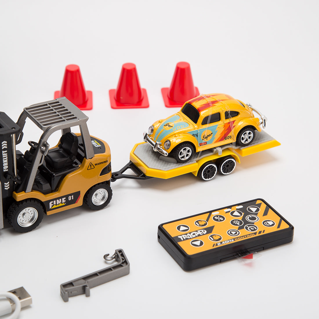 1/64 Scale 2.4G Mini Alloy RC Forklift Truck