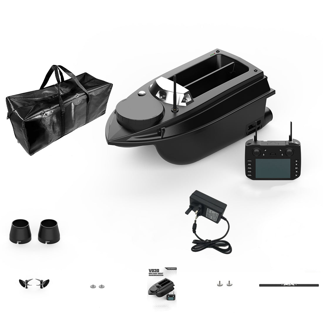 V030 12V 2.4G High-Speed RC Bait Boat+ 12V 20000mAh Lithium Battery