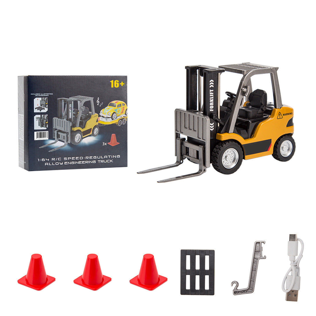 1/64 Scale 2.4G Mini Alloy RC Forklift Truck(Basic Version)