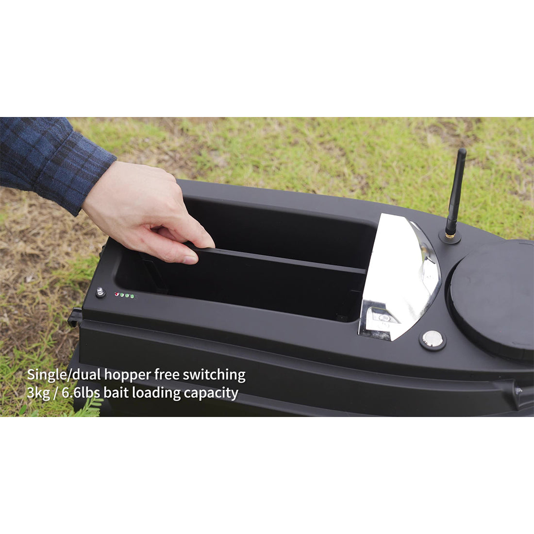 V030 12V 2.4G High-Speed RC Bait Boat+ 12V 20000mAh Lithium Battery