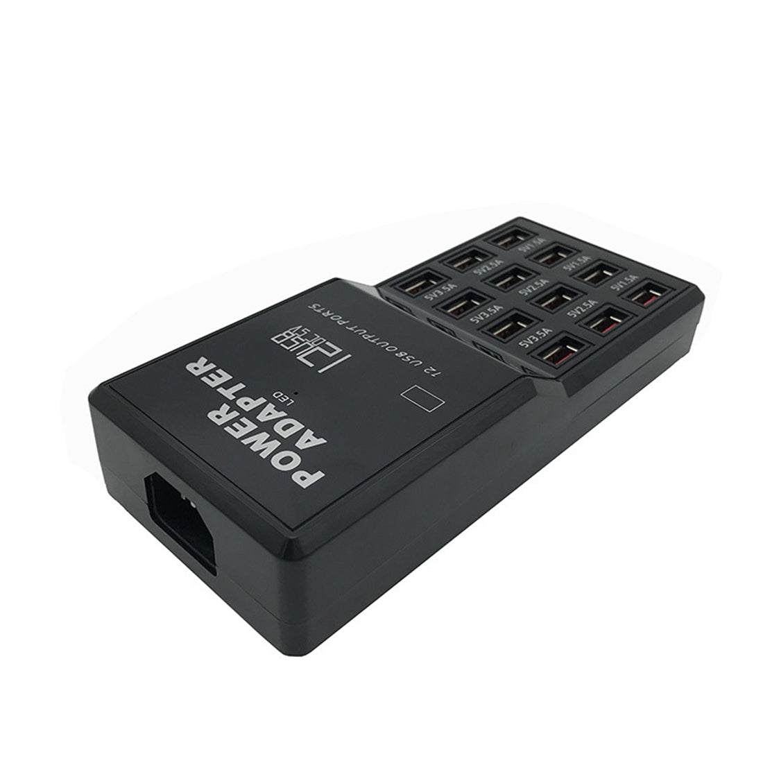 12-Port USB Charging Station, Multi-Device 5V Intelligent USB Charger with Global Plug Options (EU Plug)