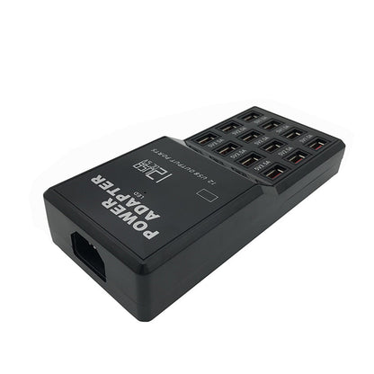 12-Port USB Charging Station, Multi-Device 5V Intelligent USB Charger with Global Plug Options (EU Plug)