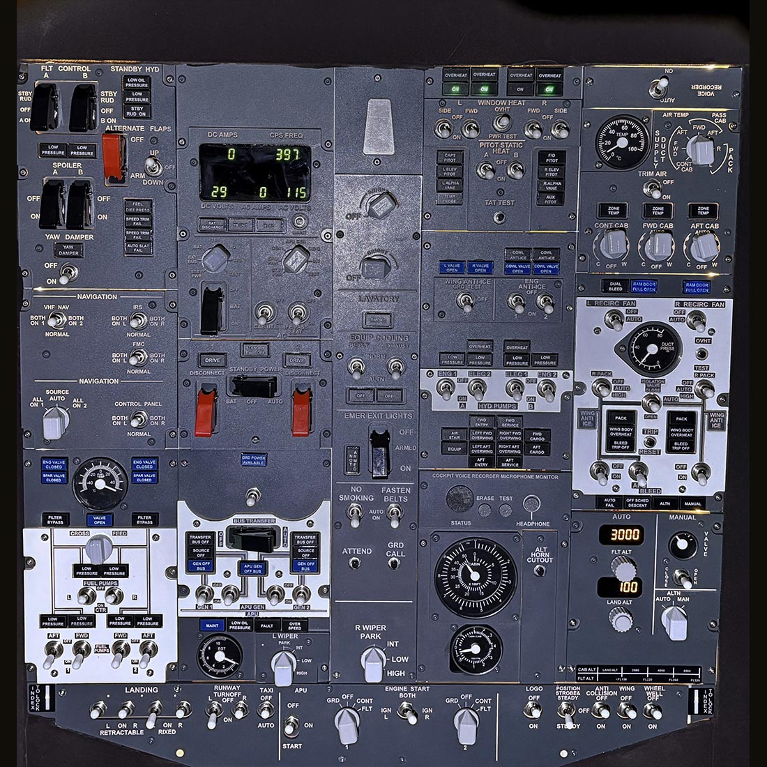 B737-800 Front Overhead Panel for X-Plane 11/12, Compatible with Zibo737 Model
