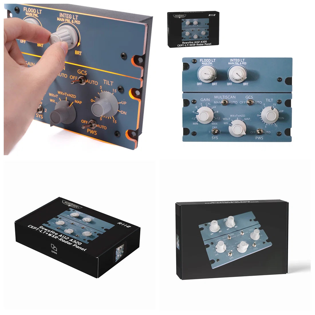 Rowsfire A112 1/1 Scale A32X/A33X/A35X CKPT-LT+WXR-Radar Integrated Panel for MSFS 2020/2024 & X-Plane - Compatible with FENIX, FBW, INibuild & Toliss - Windows Flight Sim Home Cockpit
