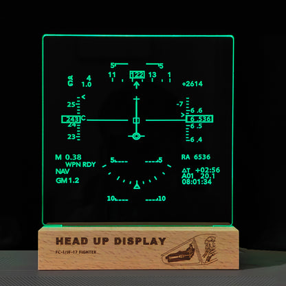 Fighter-Jet HUD Diffraction Display Lamp, Ambient Light Night Light