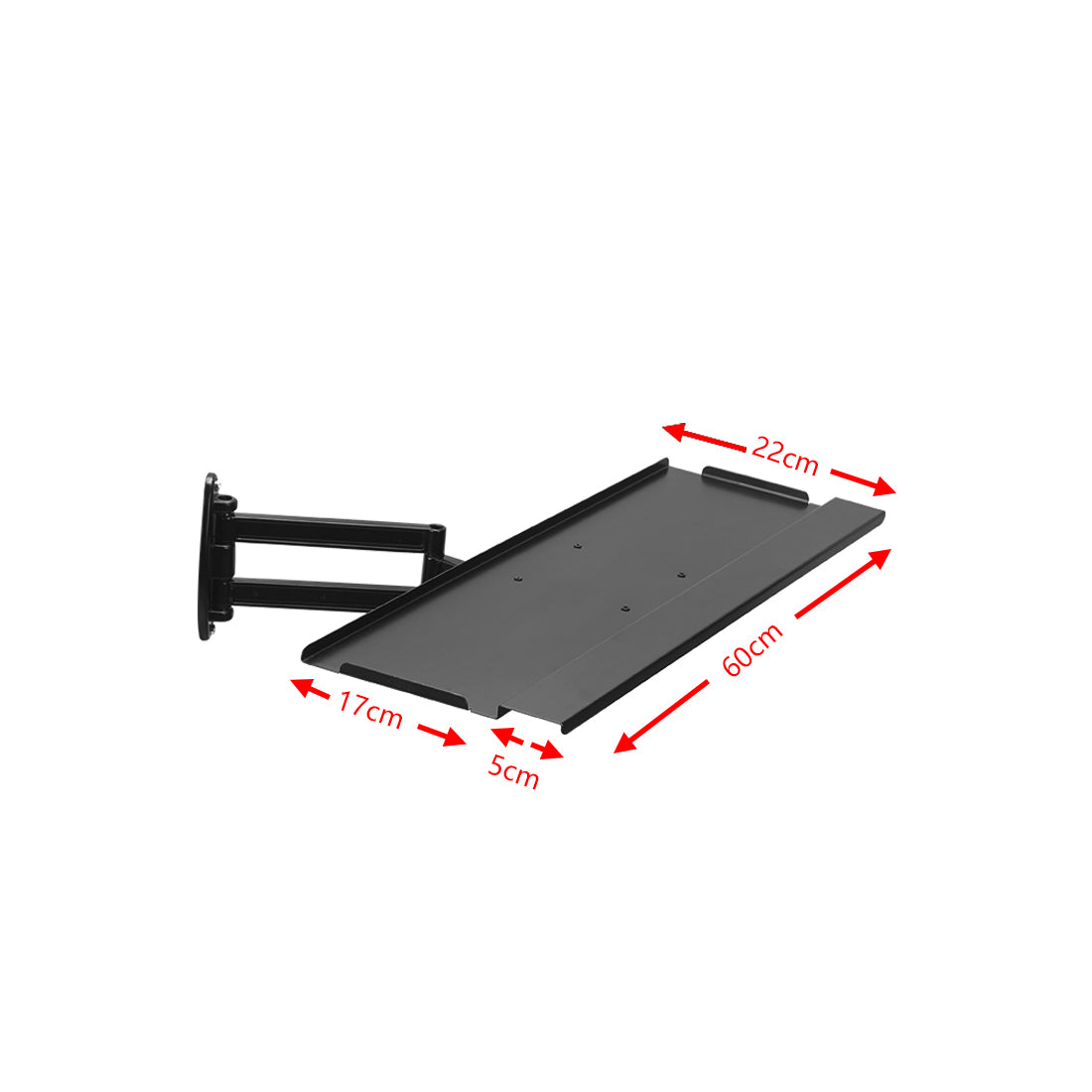 Sim Racing Aluminum Frame, Wall-Mounted Adjustable Arm with Wireless Mouse & Rotating Keyboard Tray