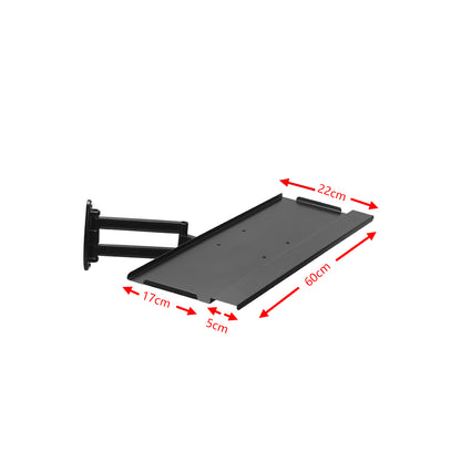 Sim Racing Aluminum Frame, Wall-Mounted Adjustable Arm with Wireless Mouse & Rotating Keyboard Tray