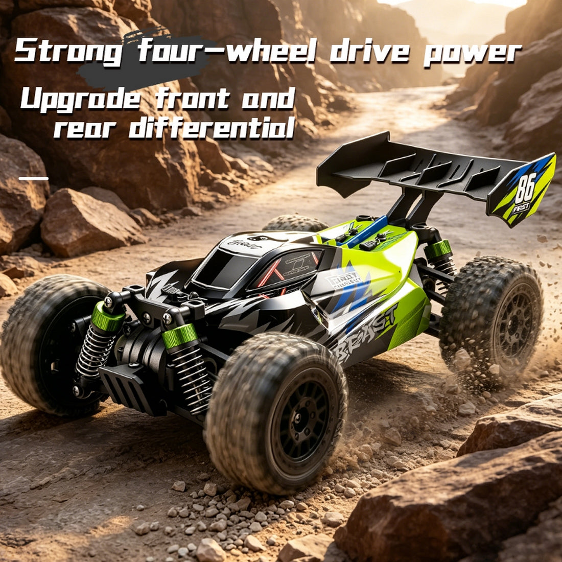 1:24 2.4G 4WD Full Scale RC Carbon Brush High-Speed Remote Control Rally Car
