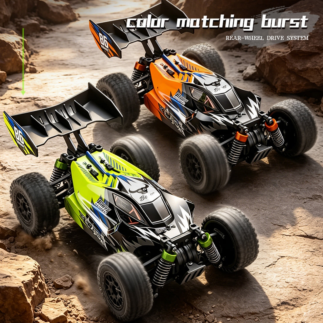 1:24 2.4G 4WD Full Scale RC Carbon Brush High-Speed Remote Control Rally Car