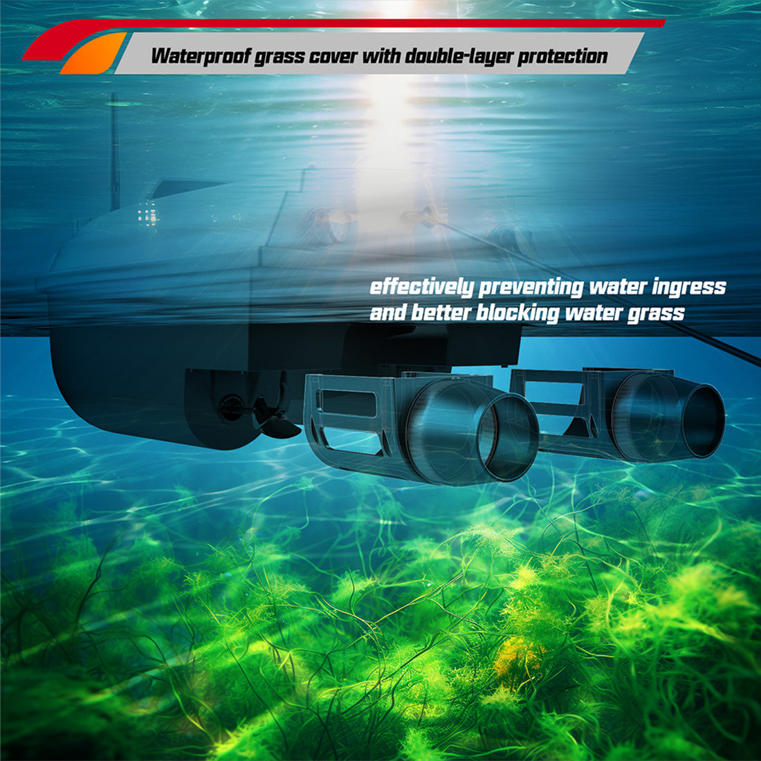 V030 12V 2.4G High-Speed RC Bait Boat+ 12V 20000mAh Lithium Battery