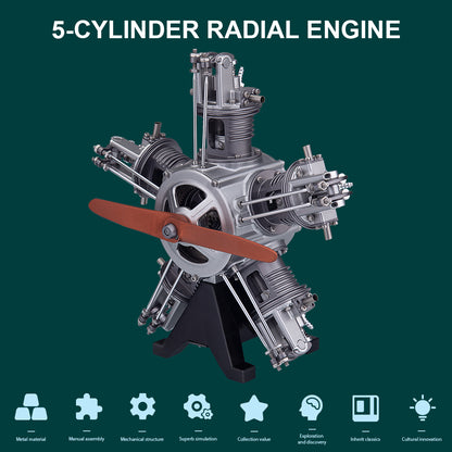 250+pcs/set 1:6 Five-Cylinder Radial Engine Aircraft Engine Simulation Electric Model
