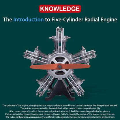 250+pcs/set 1:6 Five-Cylinder Radial Engine Aircraft Engine Simulation Electric Model