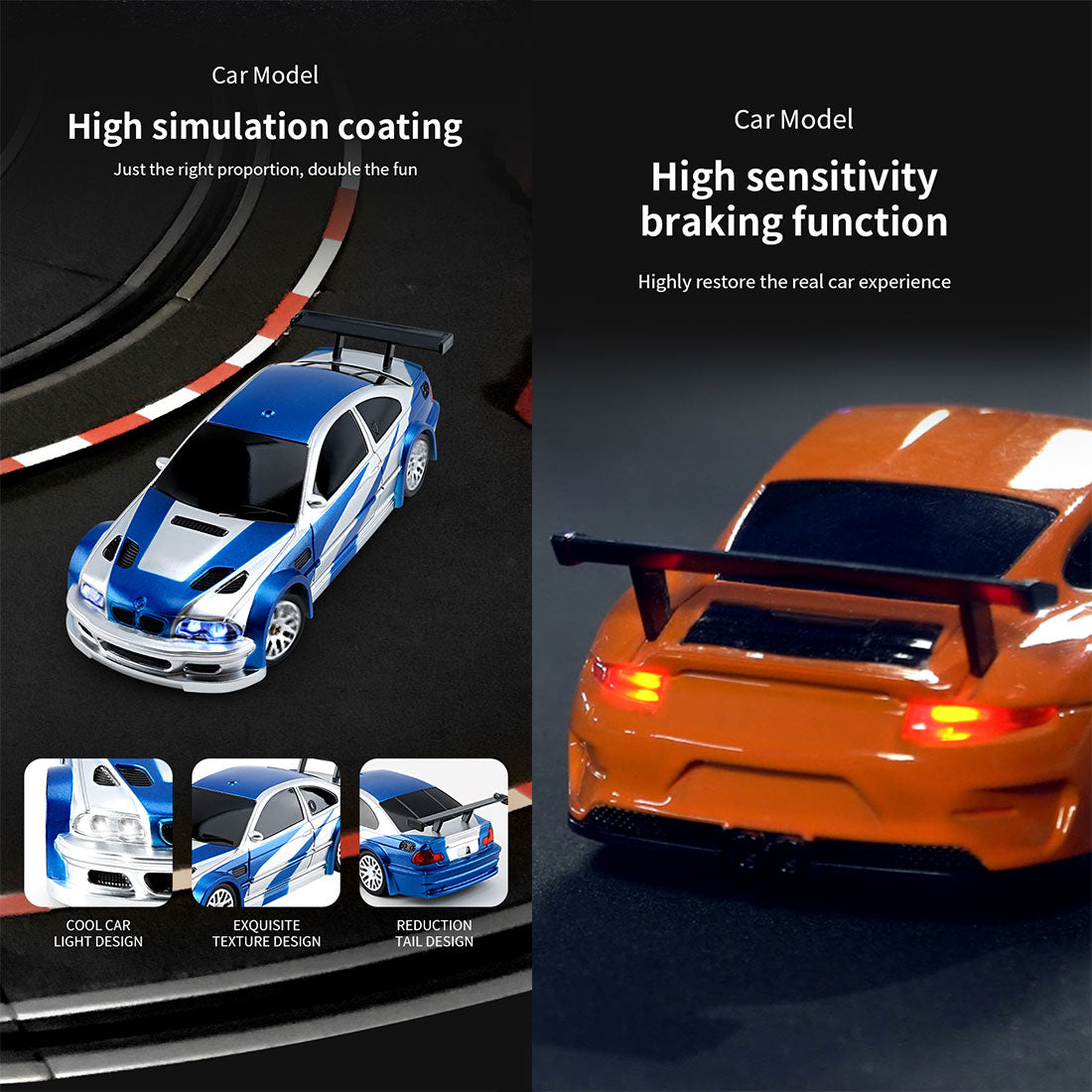 1/43 Scale 2.4G Full Proportional RC Electric Mini Racing Drift Car Model