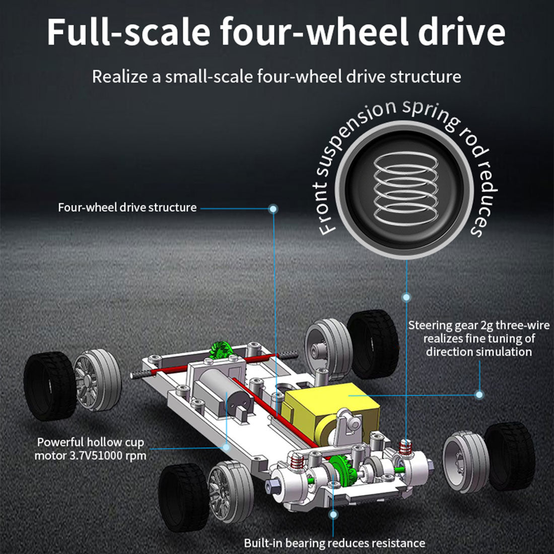 1/43 Scale 2.4G Full Proportional RC Electric Mini Racing Drift Car Model