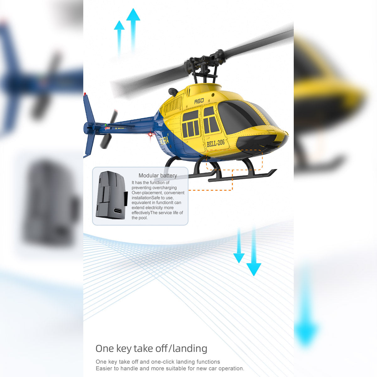 A60 1/42 scale BELL206 90 class model aircraft