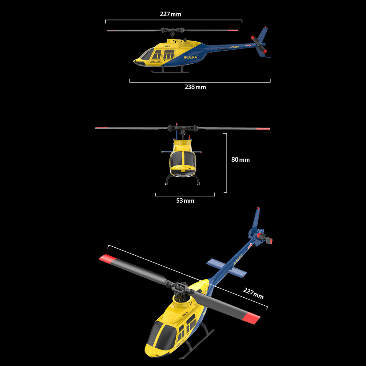 A60 1/42 scale BELL206 90 class model aircraft