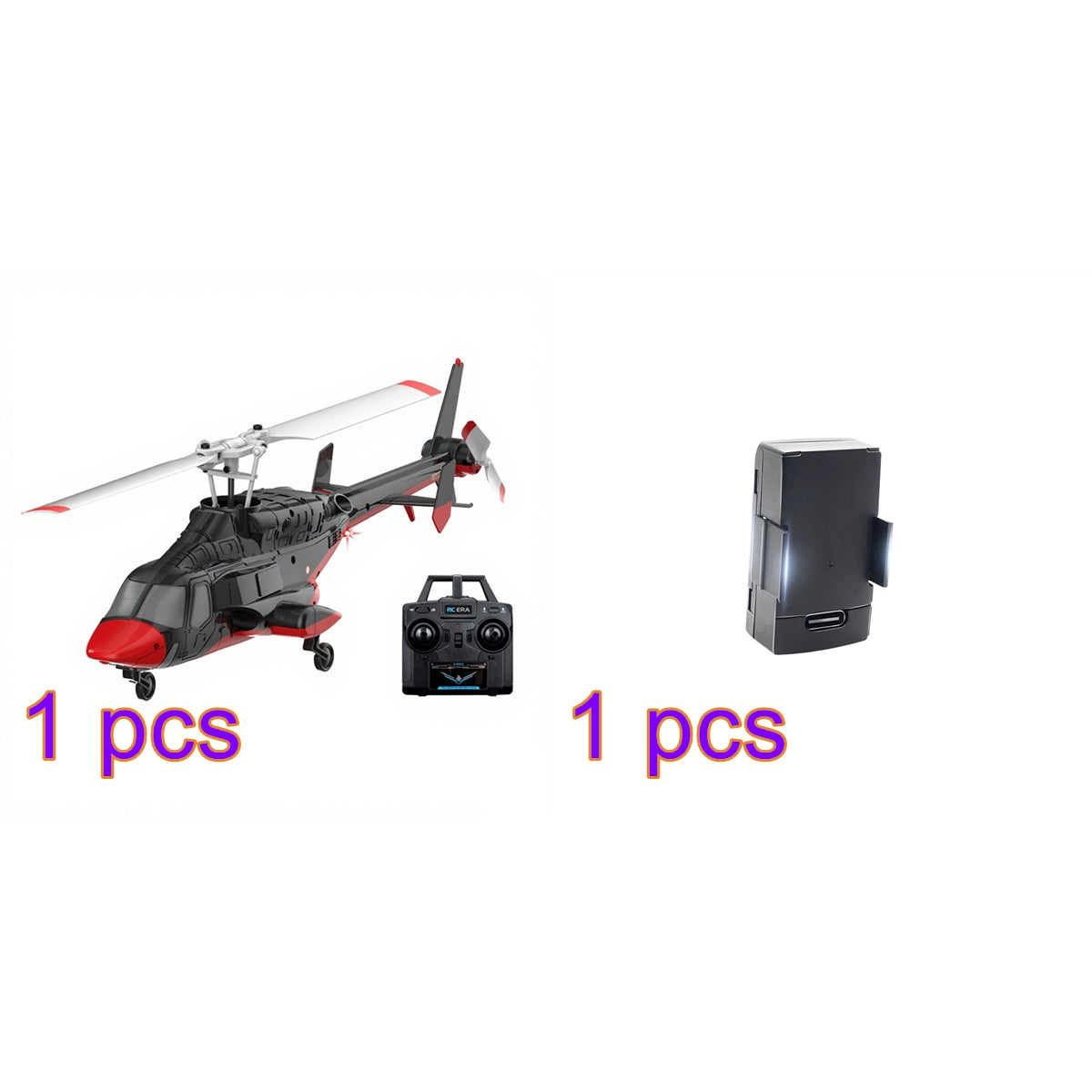 A61 1/52 Scale Air-wolf 2.4G 4CH Single Rotor Flybarless Mini RC Helicopter Model