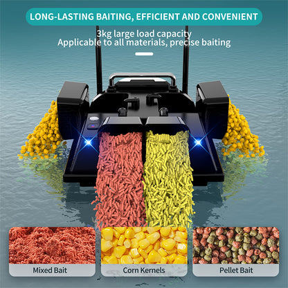 V803 4-Compartment Dual-Antenna RC Bait Boat with 4 Fishing Zones and 200 Waypoints