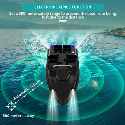 V803 4-Compartment Dual-Antenna RC Bait Boat with 4 Fishing Zones and 200 Waypoints