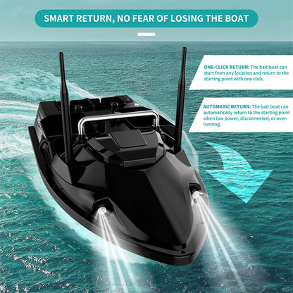 V803 4-Compartment Dual-Antenna RC Bait Boat with 4 Fishing Zones and 200 Waypoints