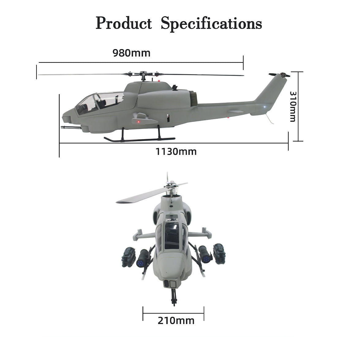 FL500 AH-1 500-Class 2.4G 6CH Scale RC Helicopter Model