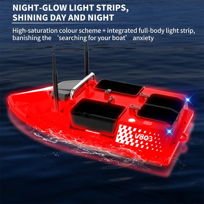 V803 4-Compartment Dual-Antenna RC Bait Boat
